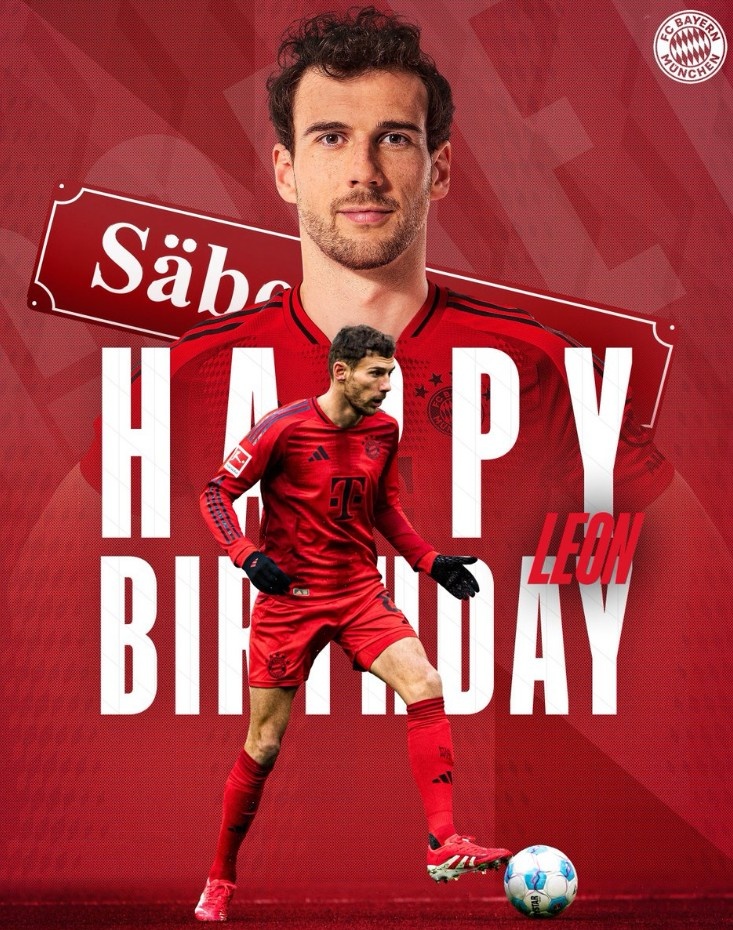  格雷茨卡迎30岁生日，拜仁官推制作海报为其送上生日祝福